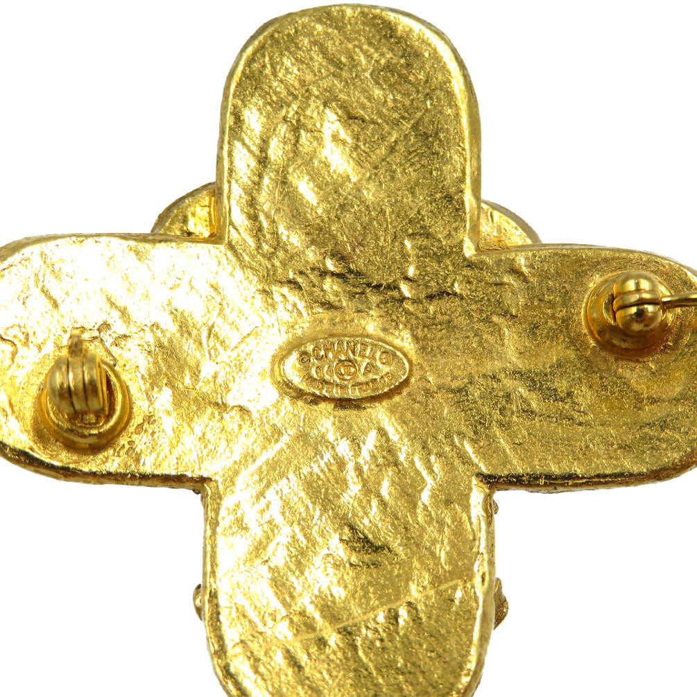 CHANEL Brooch metal gold Triple COCO Mark Women