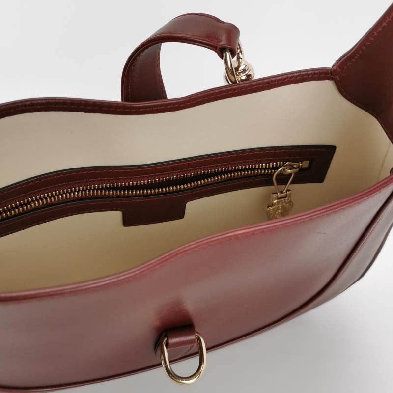 Gucci Jackie 1961 Small Ancora Red Burgundy Leather Shoulder Bag S24