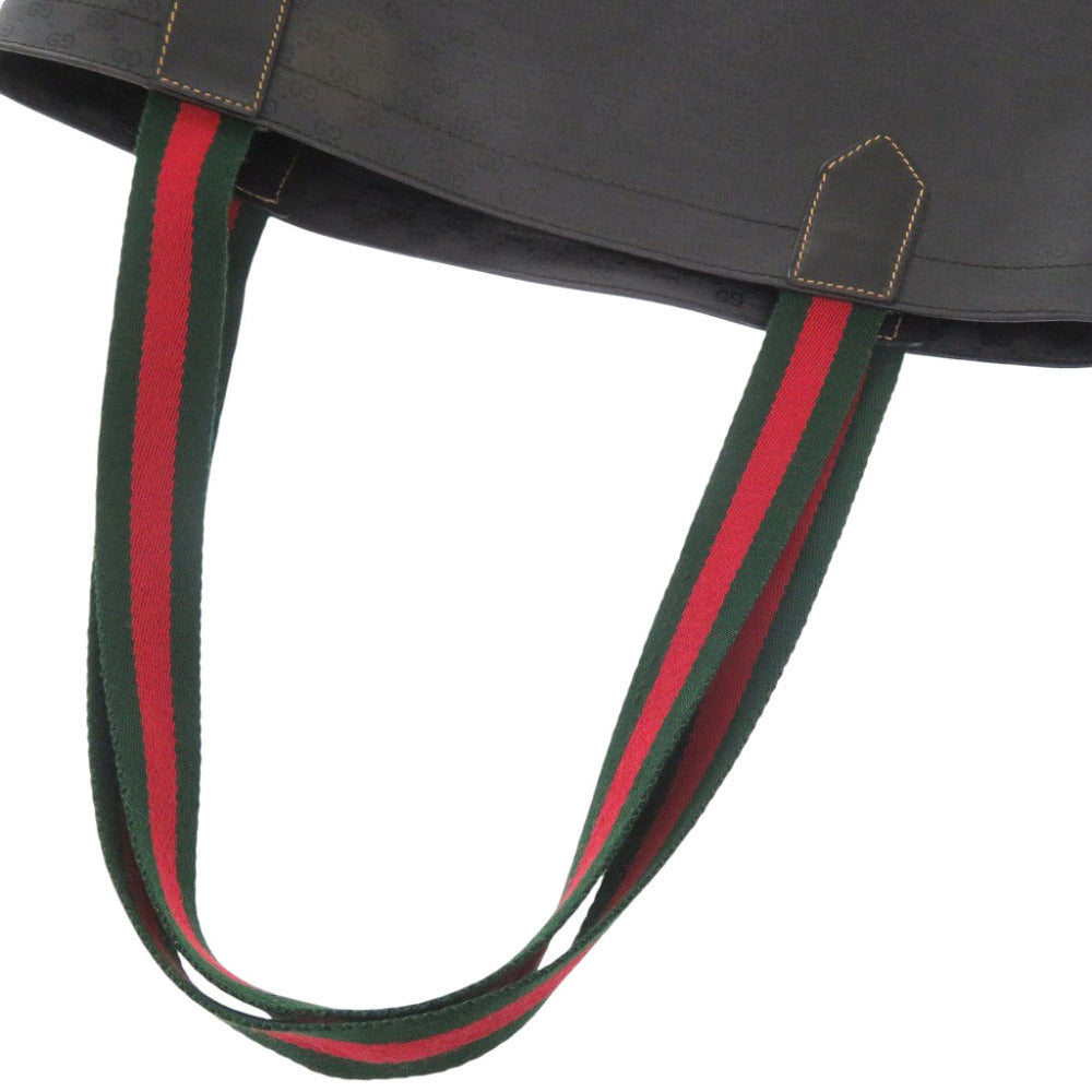 GUCCI Tote Bag 002-63-0048 PVC black Old Gucci Sherry Line Micro GG Women