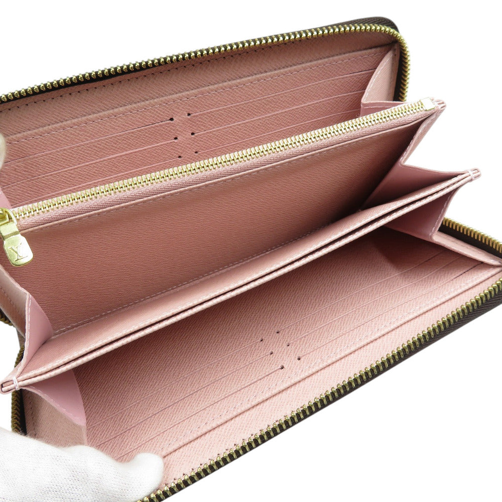 LOUIS VUITTON Long Wallet Purse N60046 Damier canvas Rose Valerie Damier Zippy wallet Women