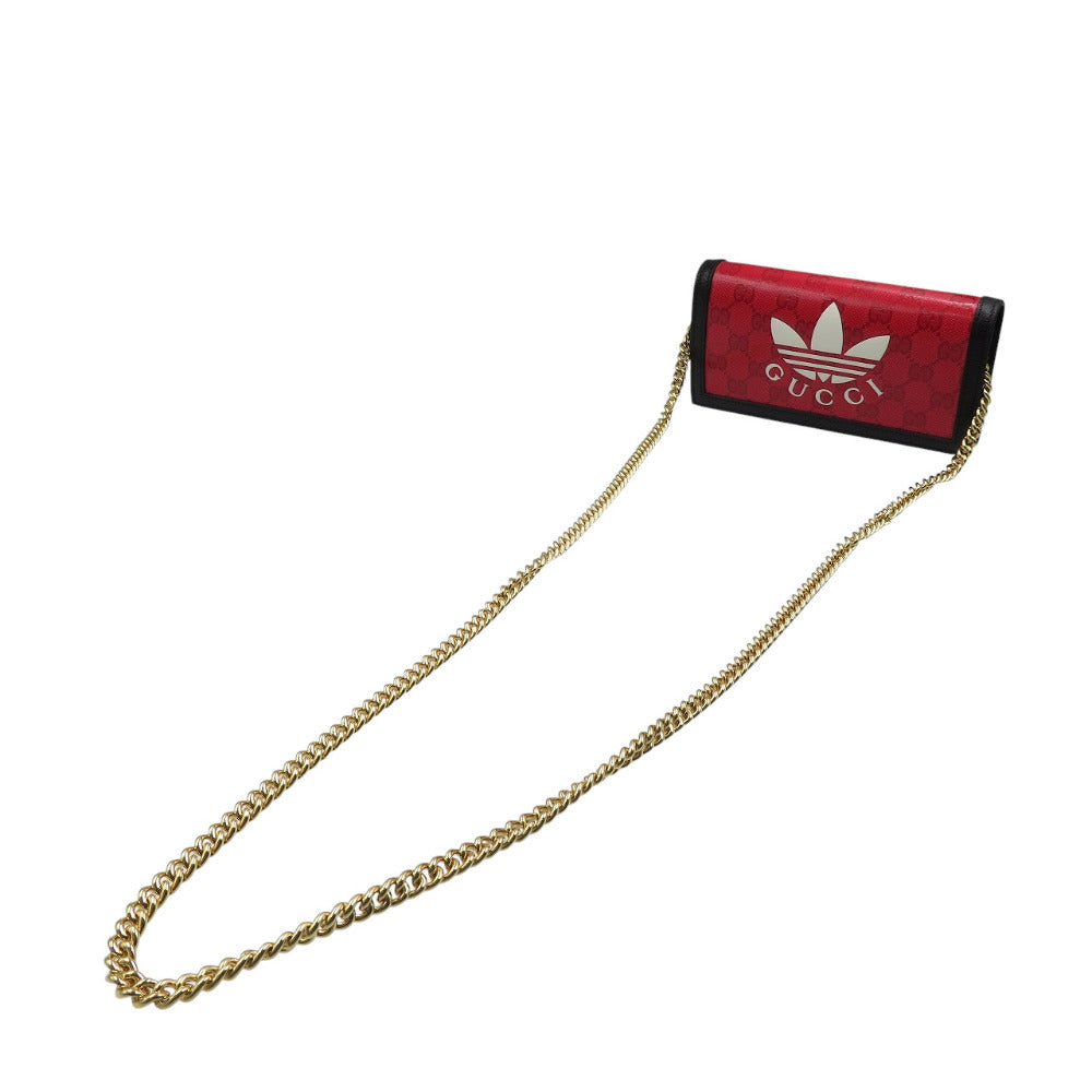 GUCCI Long Wallet Purse 621892 Crystal GG Red GUCCIxadidas