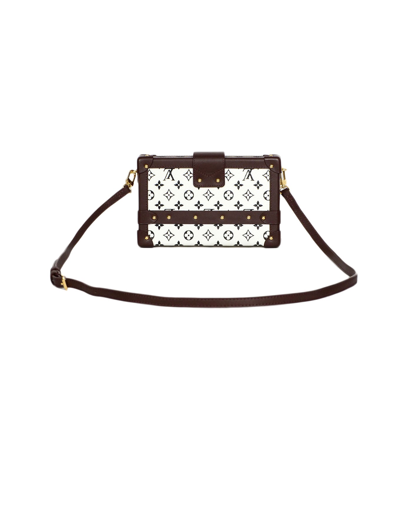 Louis Vuitton Black/White Monogram Petite Malle Trunk Crossbody Bag