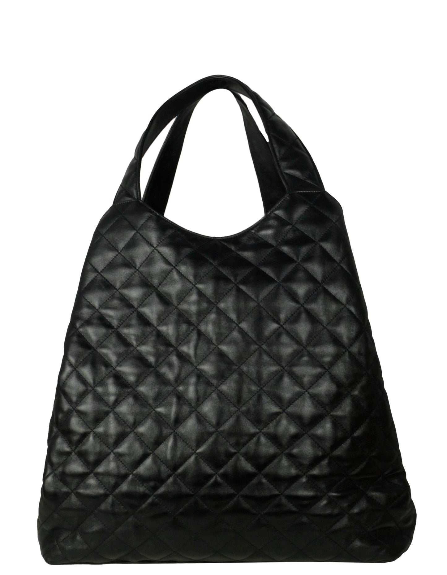 Saint Laurent Black Quilted Leather Icare Maxi Shopping Tote Bag