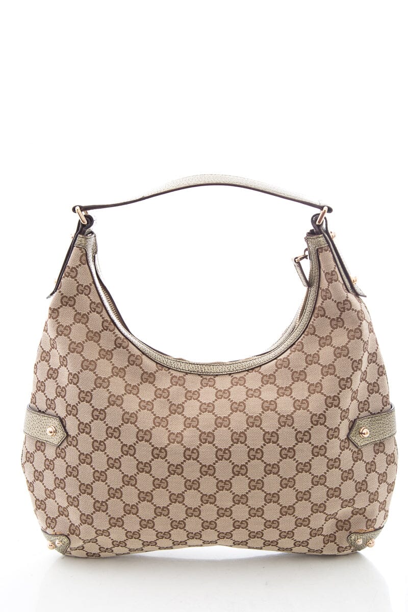 Gucci Jackie Brown Canvas Handbag