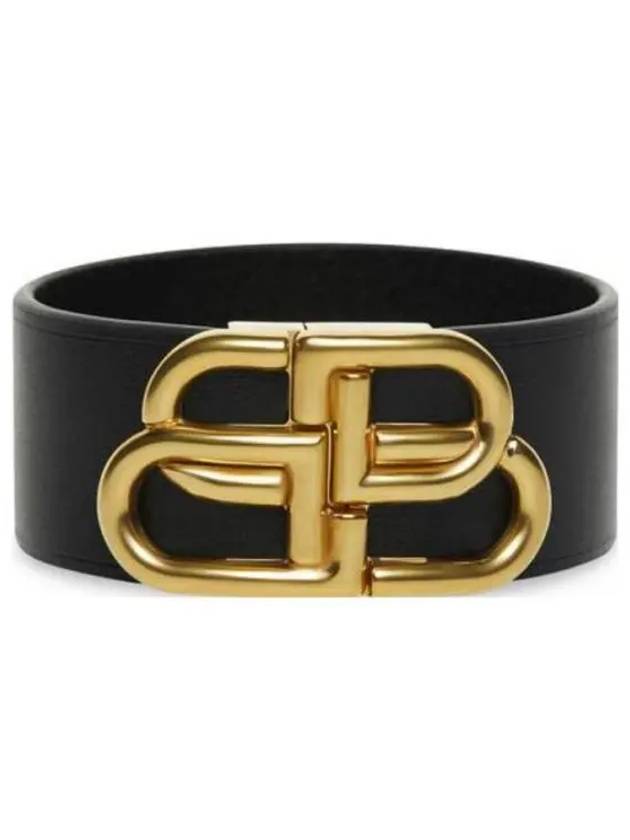 Luxury Balenciaga Trending 2026 Double B Logo Buckle Leather Belt Black