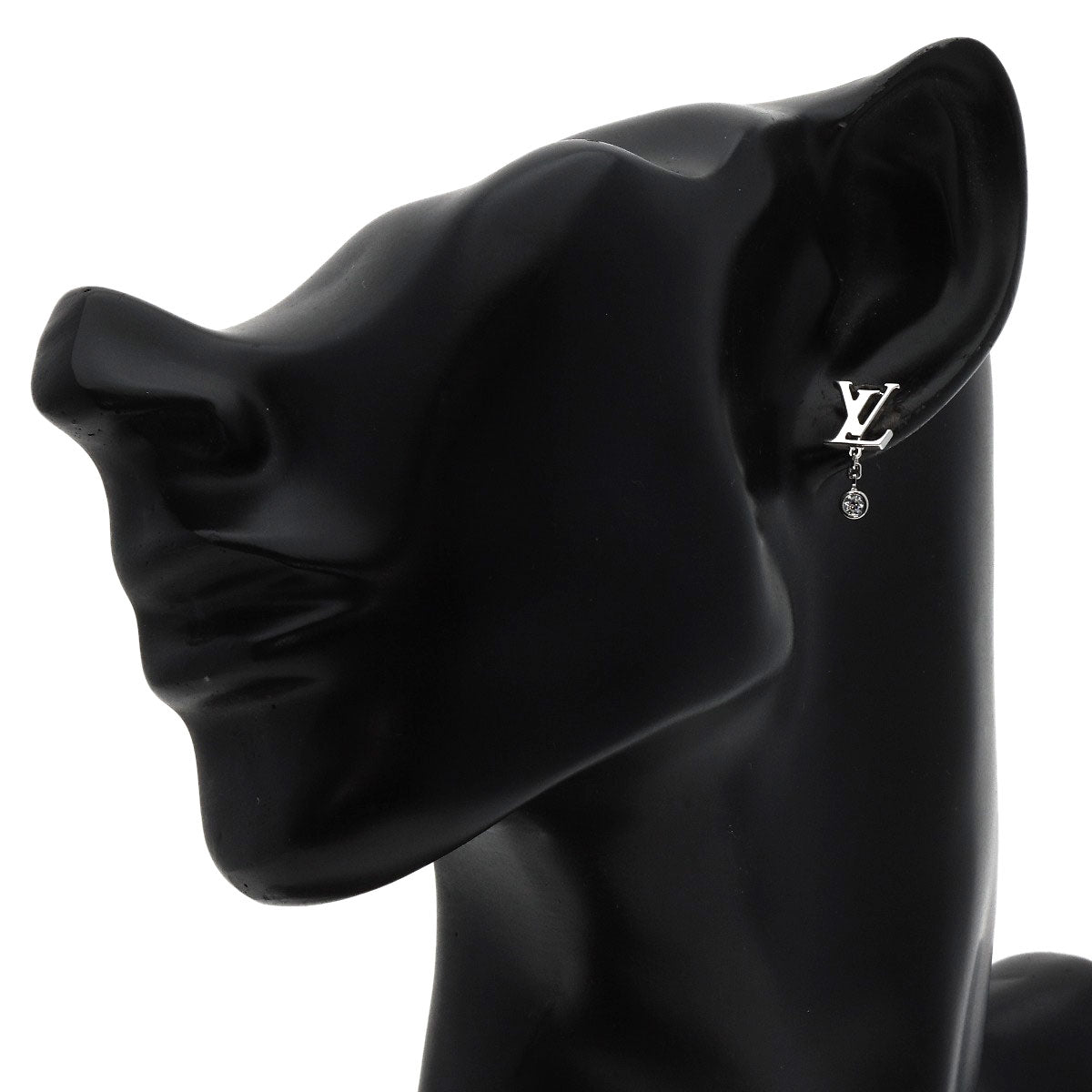 LOUIS VUITTON Pierce K18WG Silver Puce Idylle Blossom LV Diamond One side only