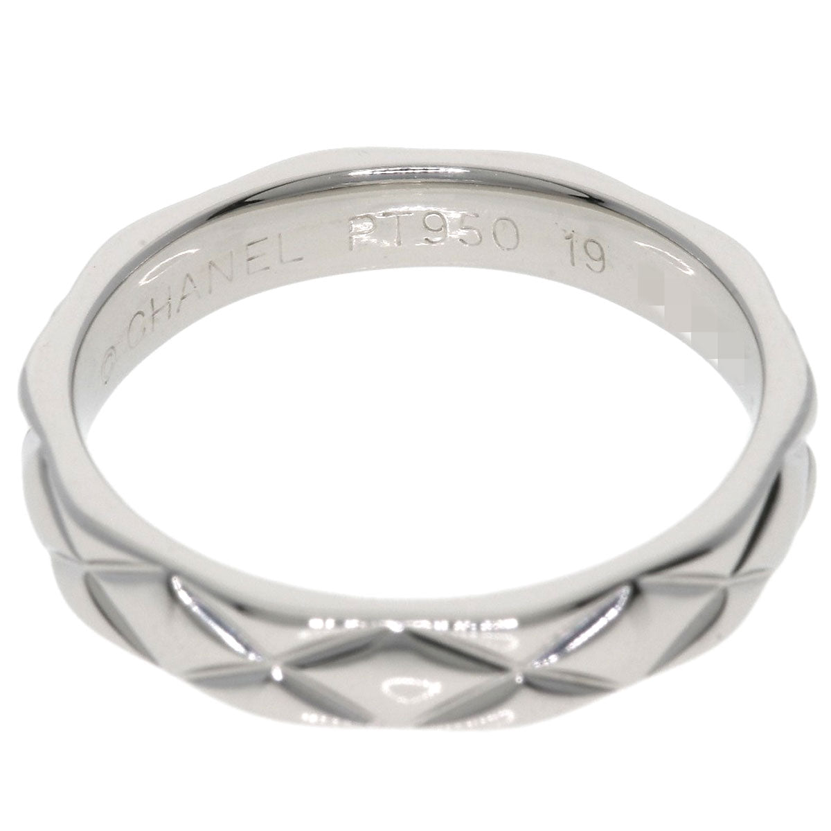 CHANEL Ring PT950 Silver Matelasse #52