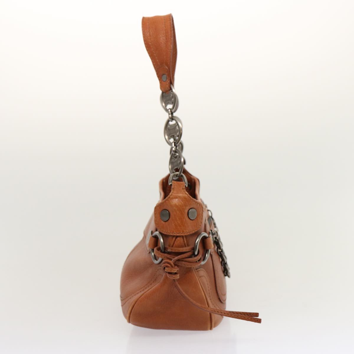 Luxury CELINE Shoulder Bag Leather Brown 70338