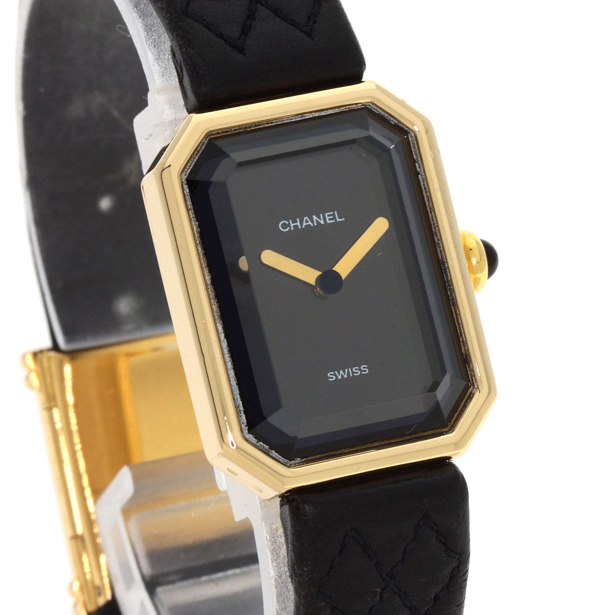 CHANEL Watches Quartz H0090 K18YG, leather gold Premiere black dial Women