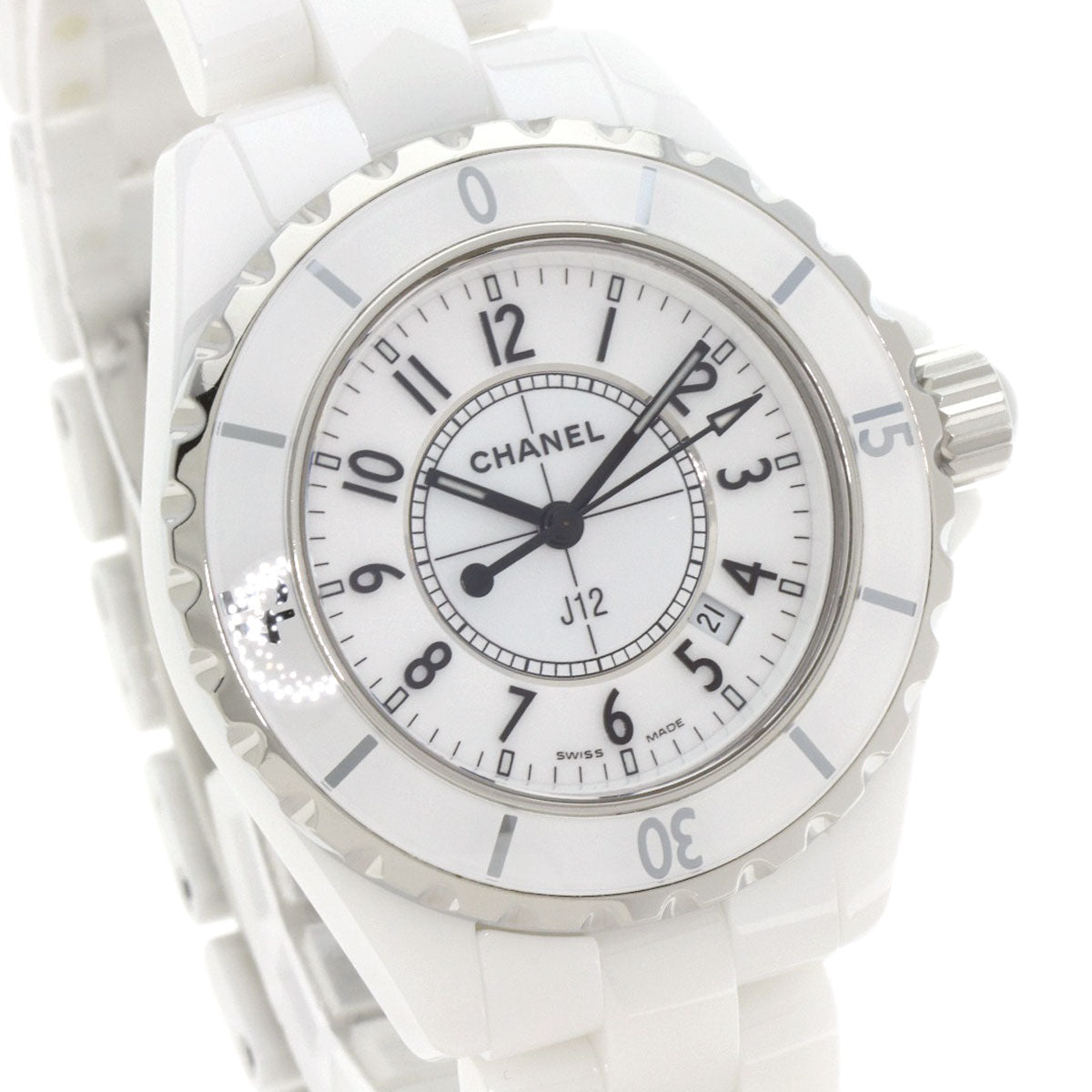 CHANEL Watches Quartz H0968 ceramic white J12 1.3" White Ceramic white dial