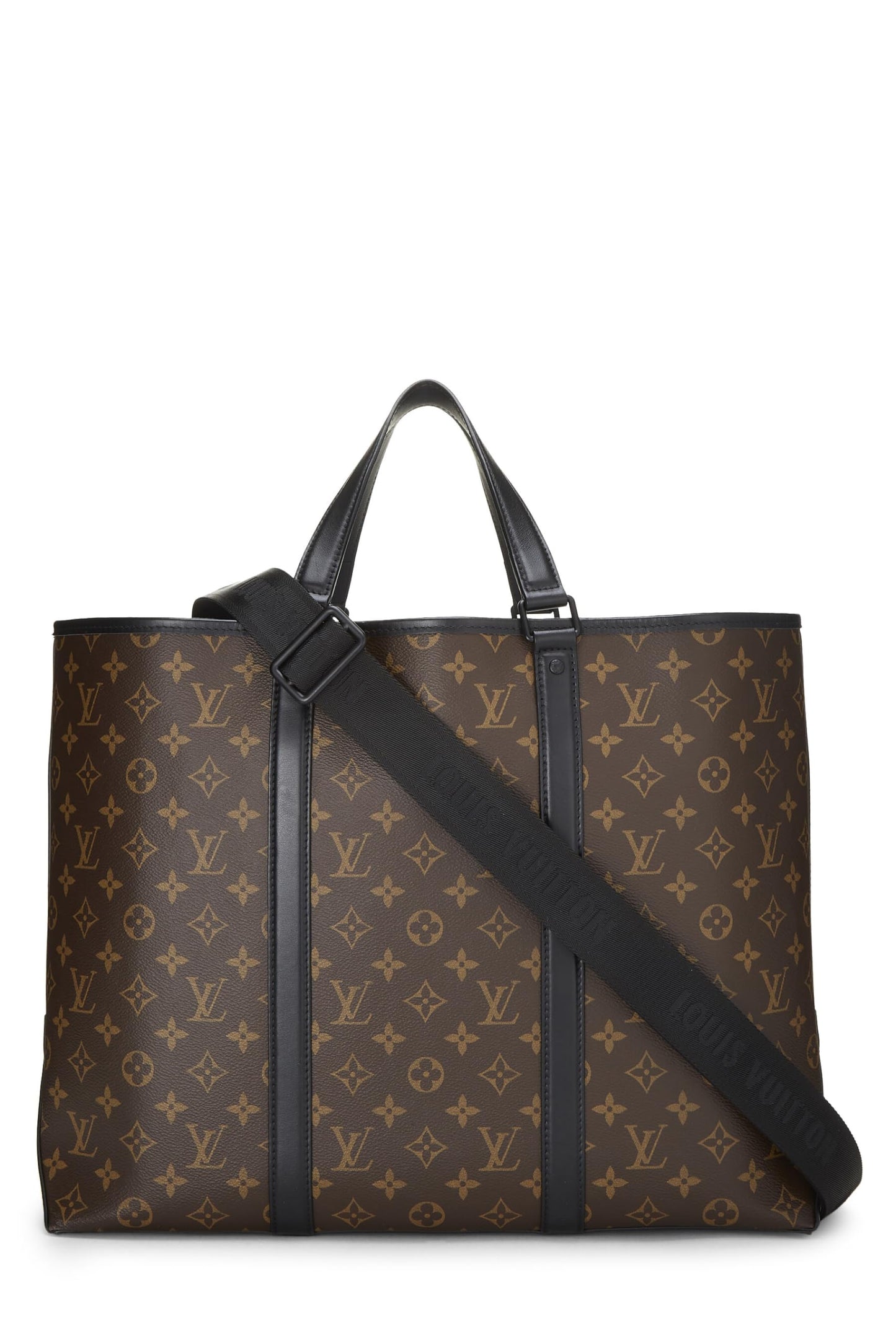 Louis Vuitton, Black Monogram Canvas Macassar Weekend Tote GM, Black