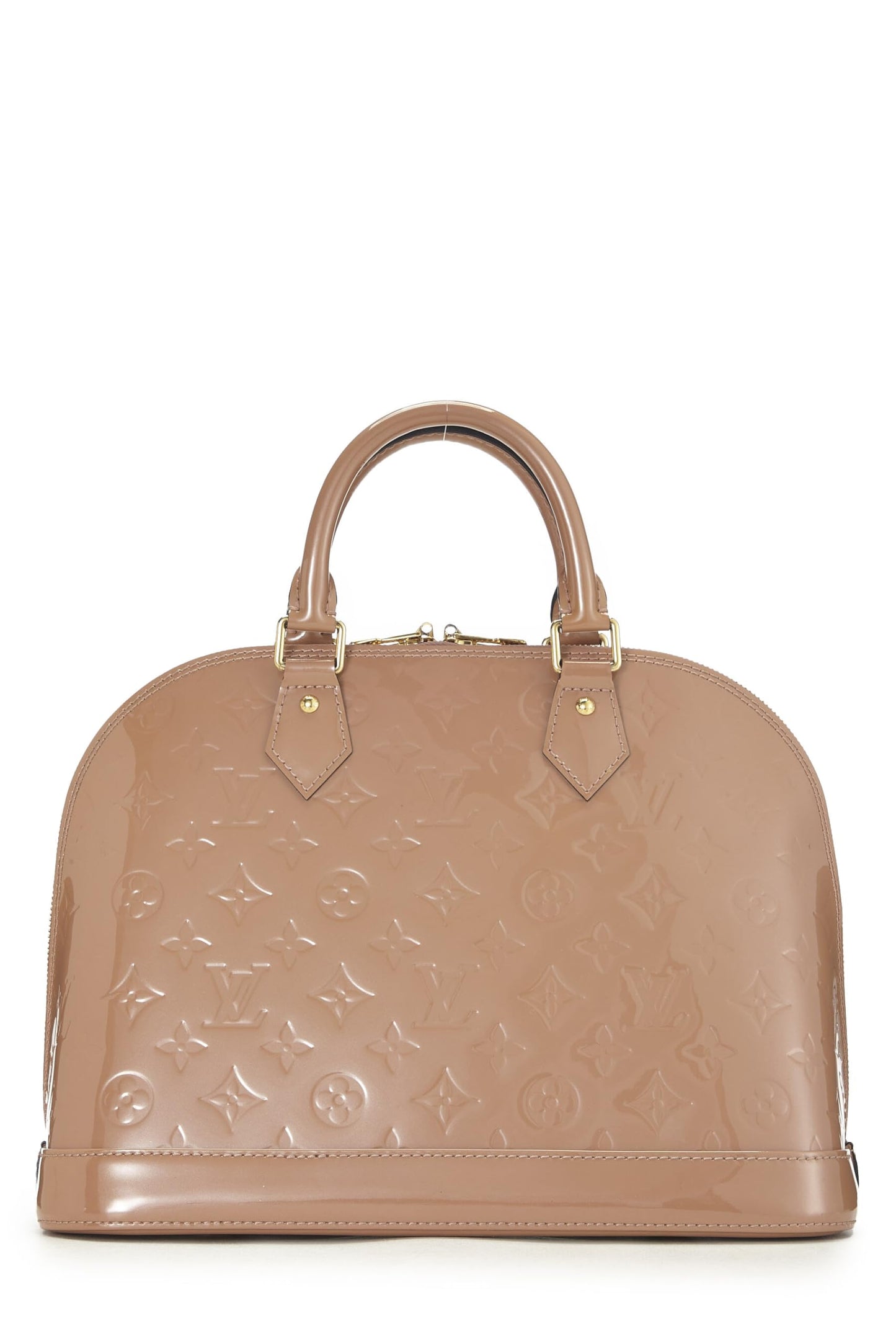 Louis Vuitton, Rose Velours Monogram Vernis Alma PM NM, Beige