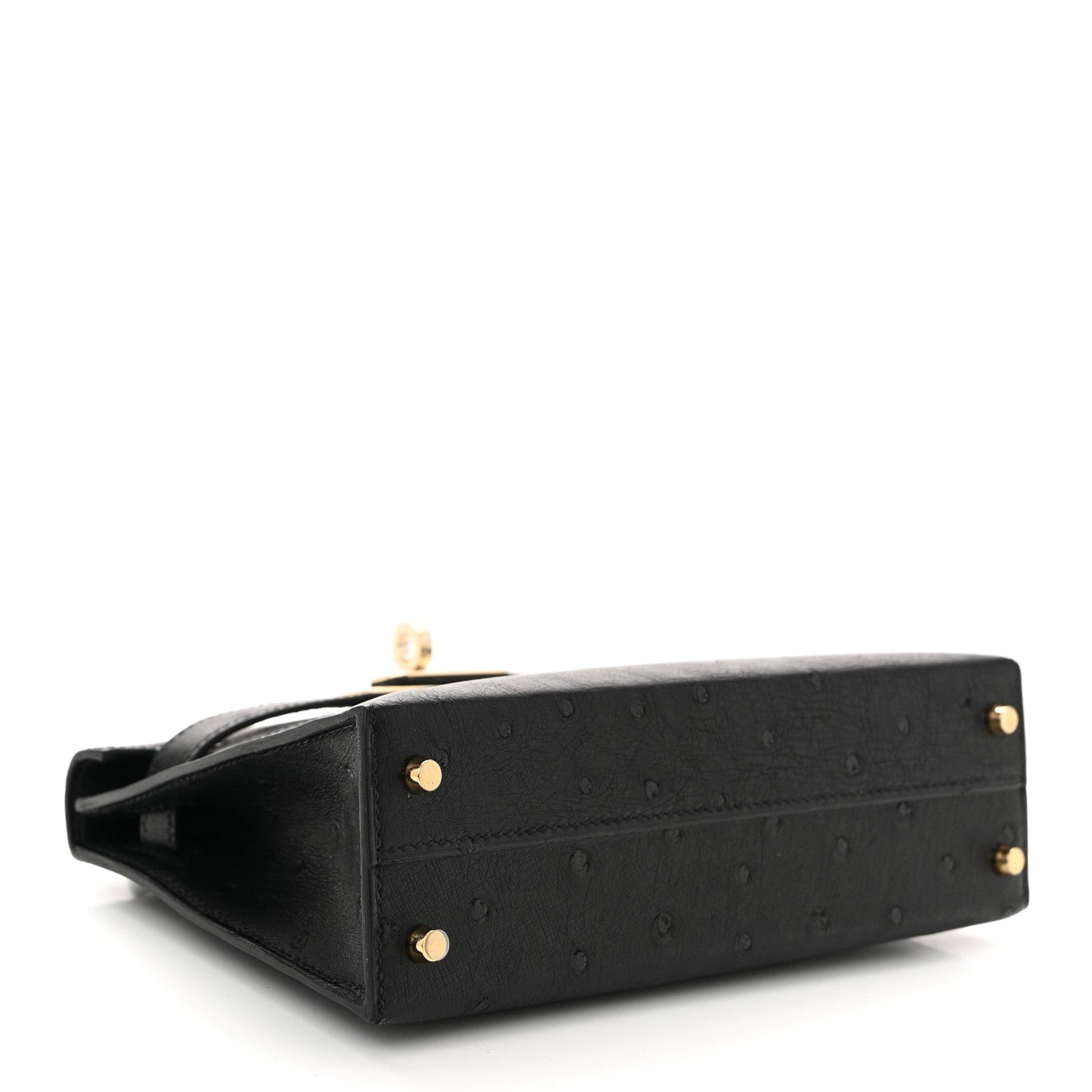 Hermes Ostrich Kelly Sellier Mini 20 Black