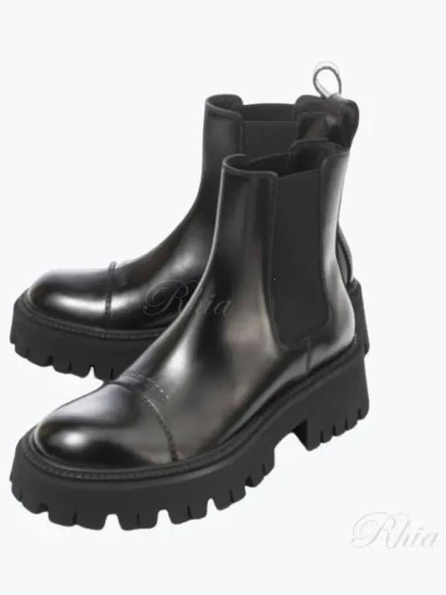 Luxury Balenciaga Trending 2026 Tractor Leather Chelsea Boots Black