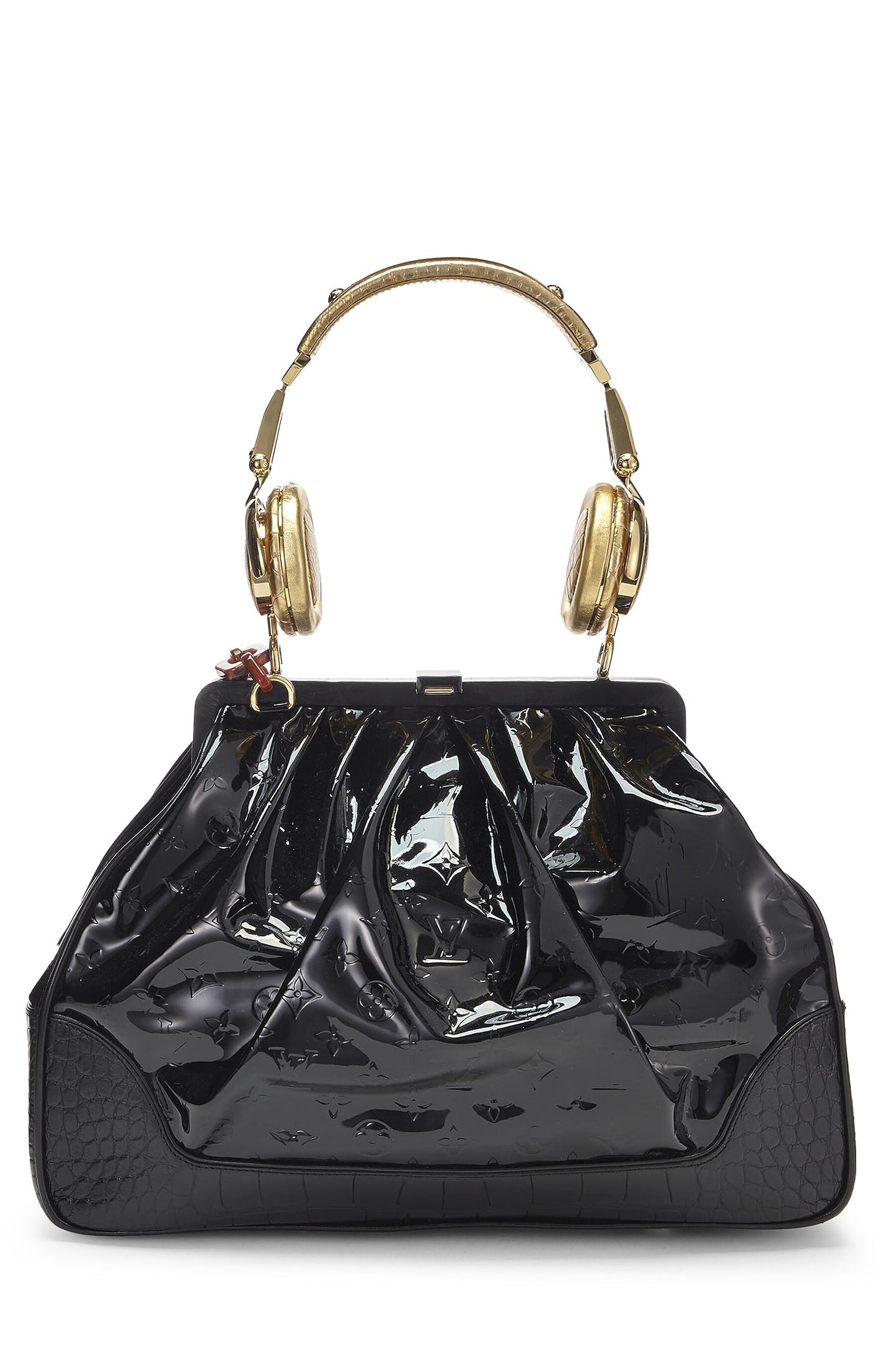 Louis Vuitton, Black Monogram Vernis Les Extraordinaires Headphone Bag, Black