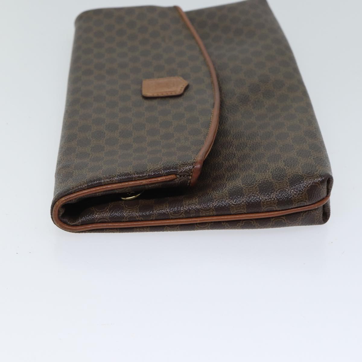 Luxury CELINE Macadam Canvas Clutch Bag PVC Brown 72089