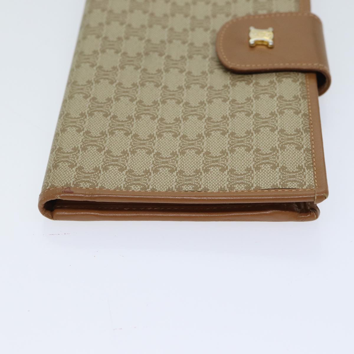 Luxury CELINE Macadam Canvas Long Wallet Coated Canvas Beige 72096