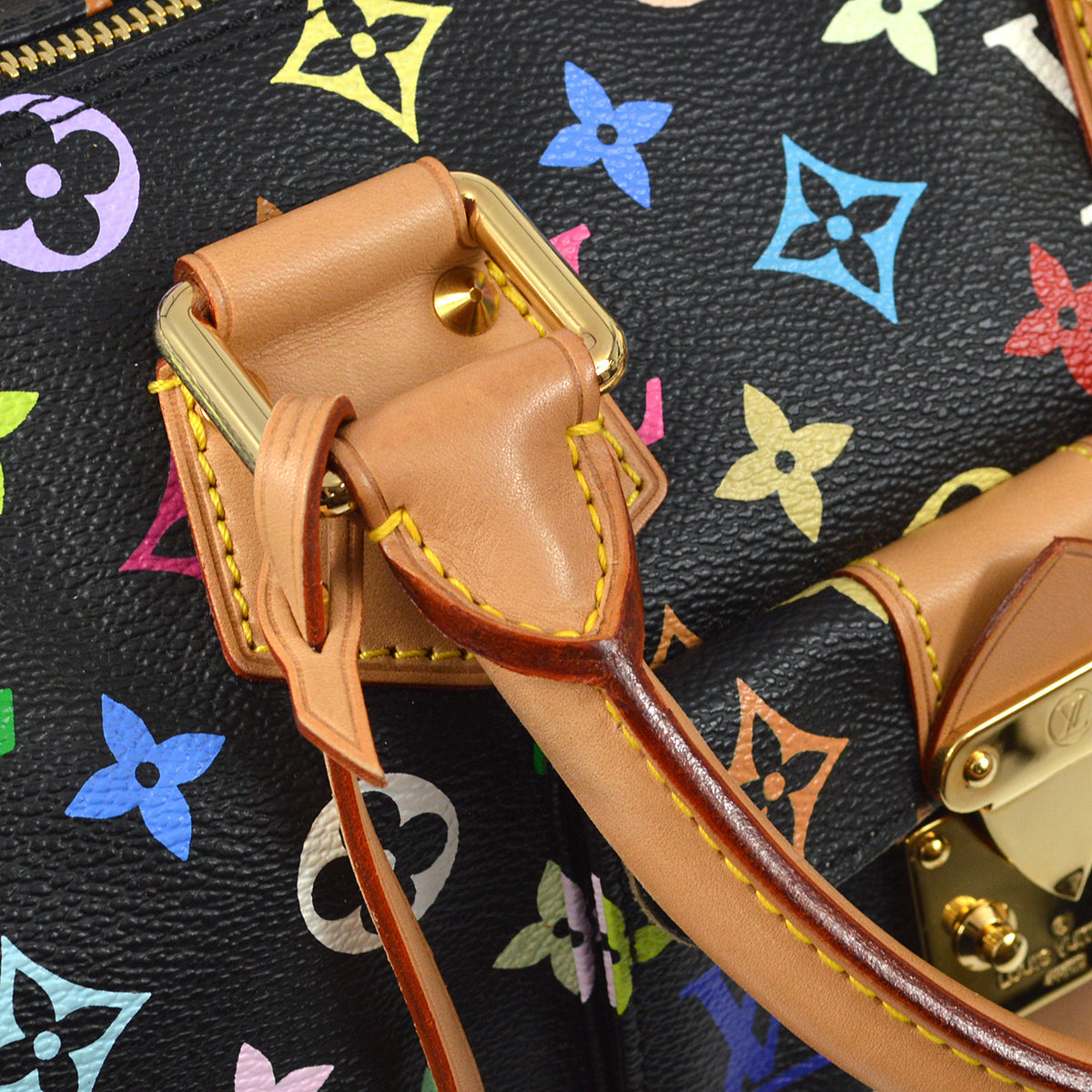 Louis Vuitton Black Monogram Multicolor Speedy 30 Handbag M92642