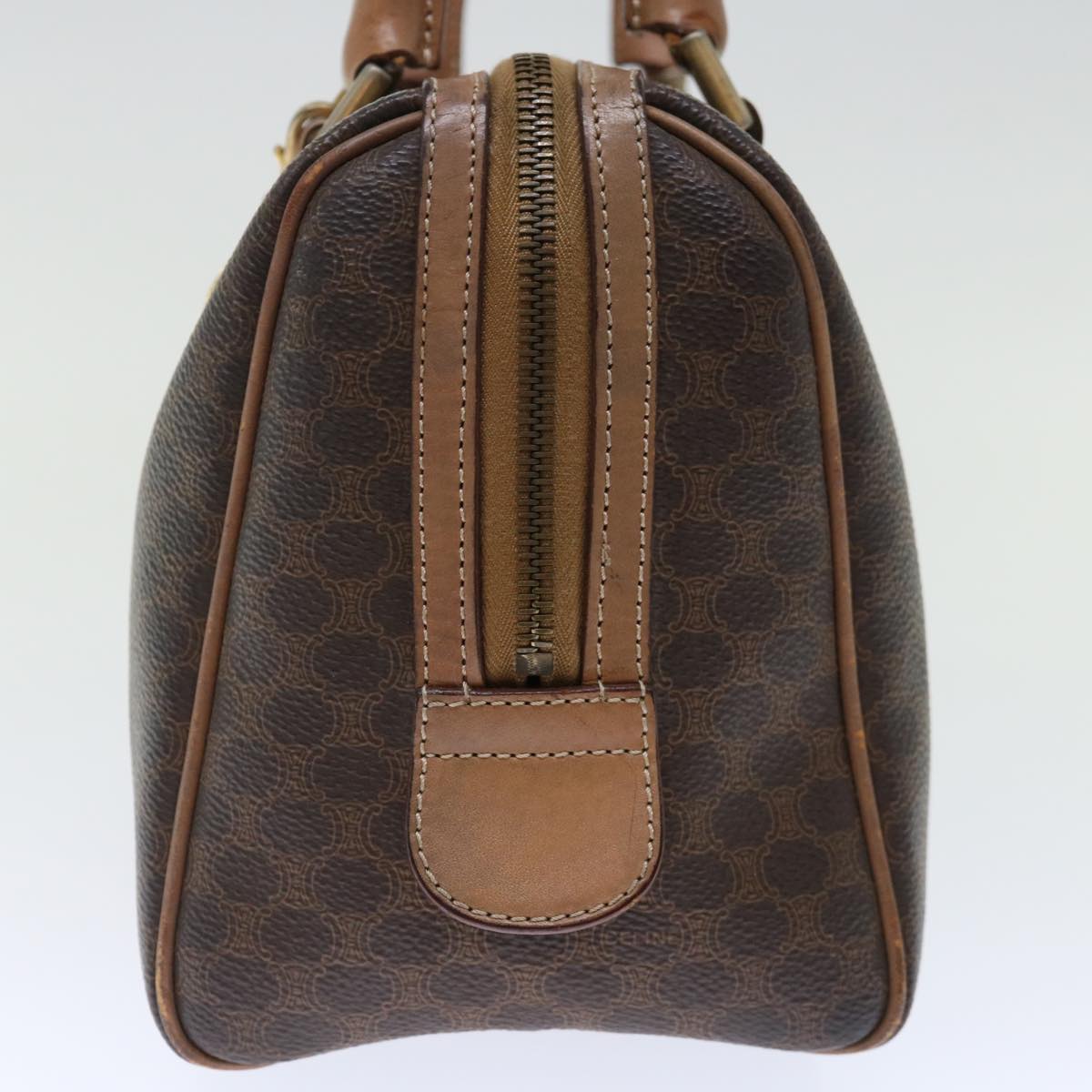 Luxury CELINE Macadam Canvas Hand Bag PVC Brown 72451