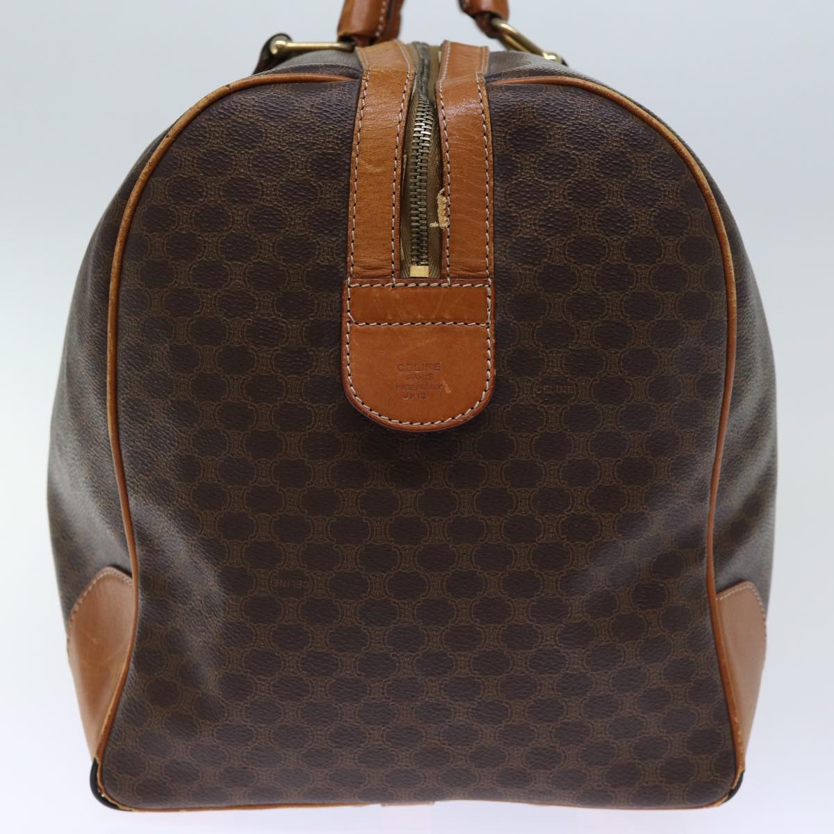 Luxury CELINE Macadam Canvas Boston Bag PVC Brown 72705