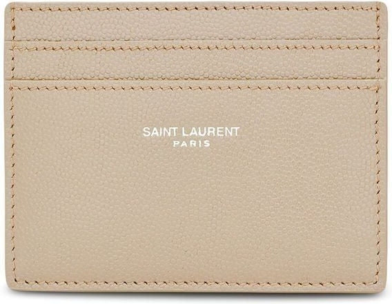 Luxury Saint Laurent Trending 2025 Men's Crocodile Embosed Logo Print Card Holder in Sea Salt | 375946BTY0E9607
