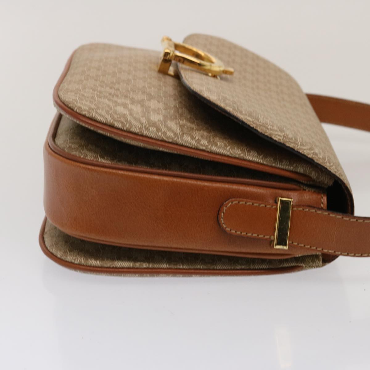 Luxury CELINE Macadam Canvas Shoulder Bag Beige 73027