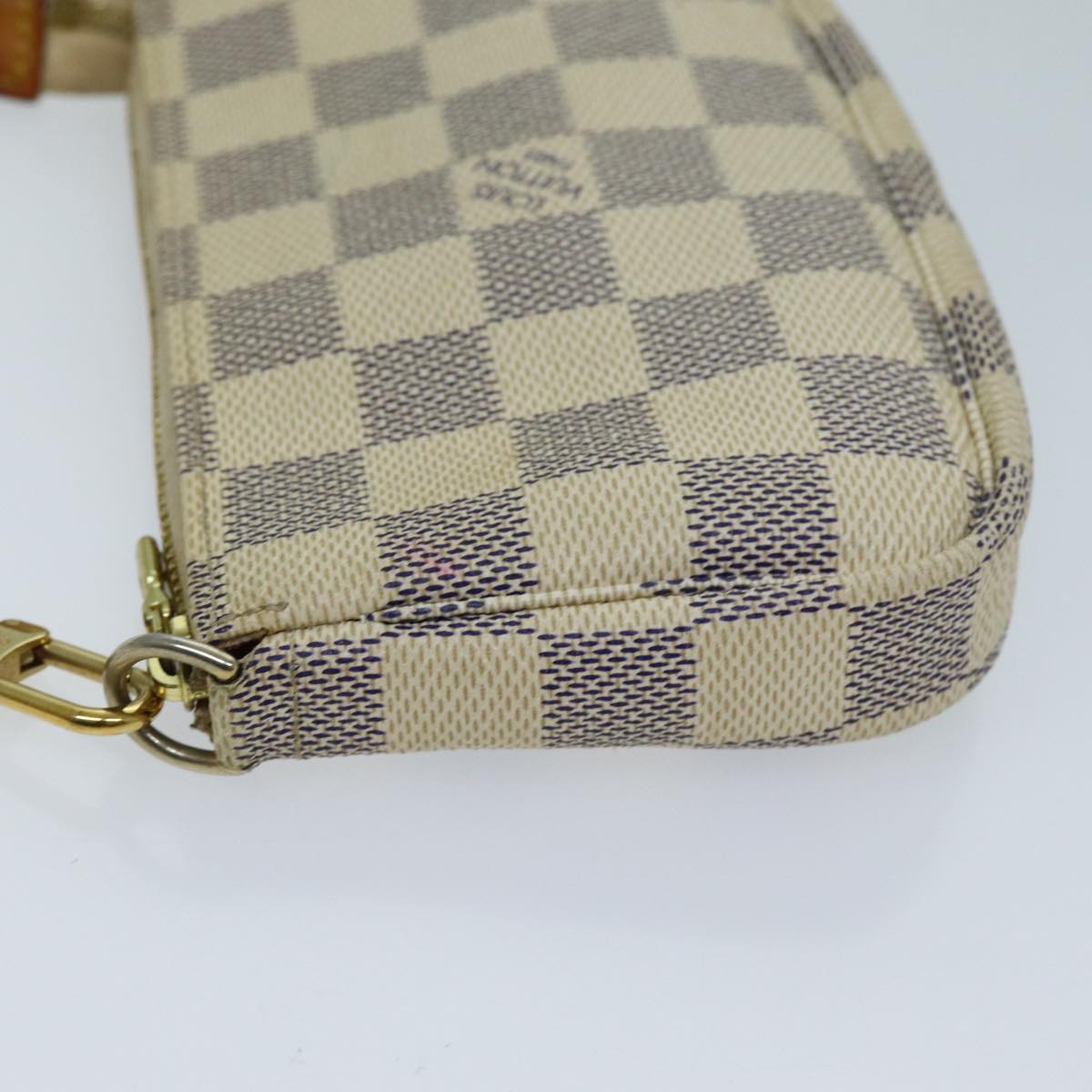 LOUIS VUITTON Damier Azur Mini Pochette Accessoires Pouch N58010 LV Auth 73184