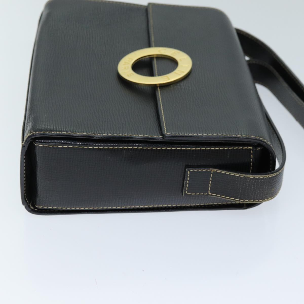 Luxury CELINE Shoulder Bag Leather Black 73484
