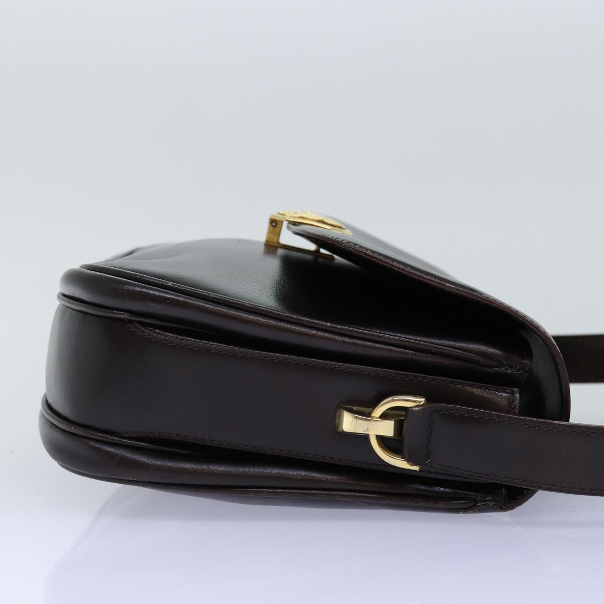 Luxury CELINE Shoulder Bag Leather Brown 74588