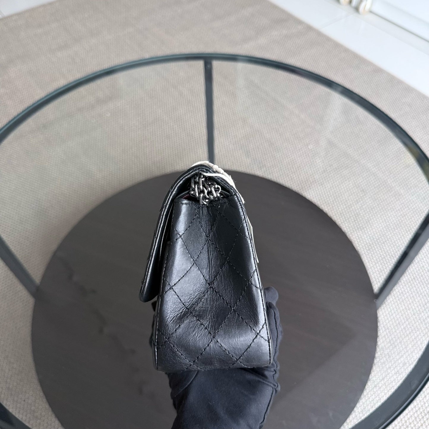 Chanel 2.55 Reissue 225 - Quilted Aged Calfskin Black Ruthenium Silver Hardware Series 18