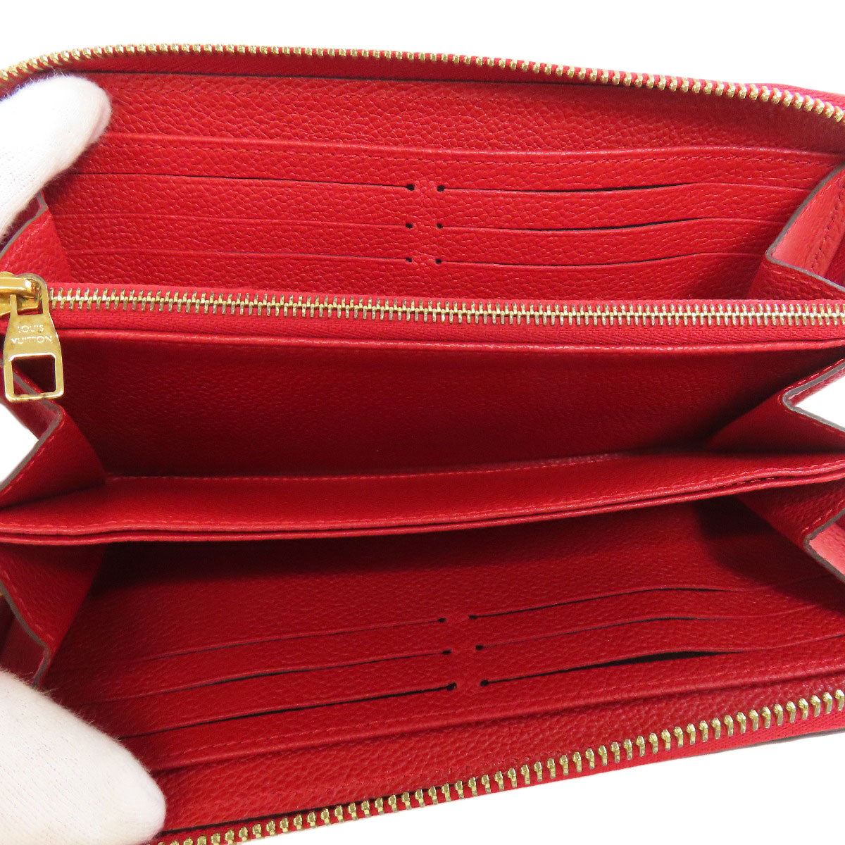 LOUIS VUITTON Long Wallet Purse M63691 Ann Platt Red Zippy wallet