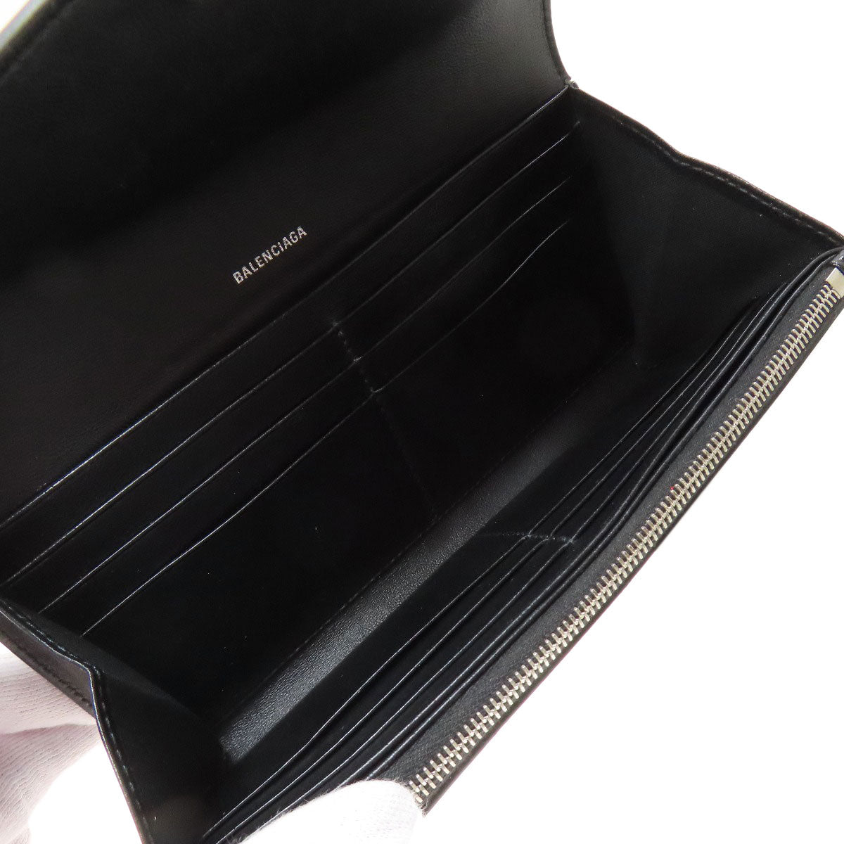 BALENCIAGA Long Wallet Purse 499207 Calfskin black Star motif Women