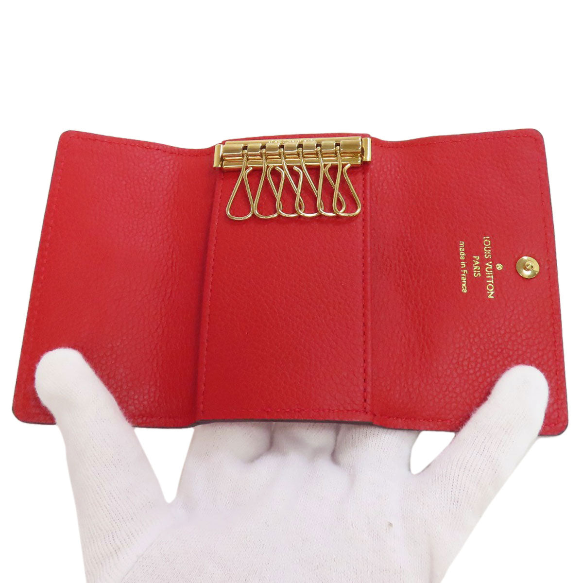 LOUIS VUITTON Key case Key holder M63708 Ann Platt Red Multicles6