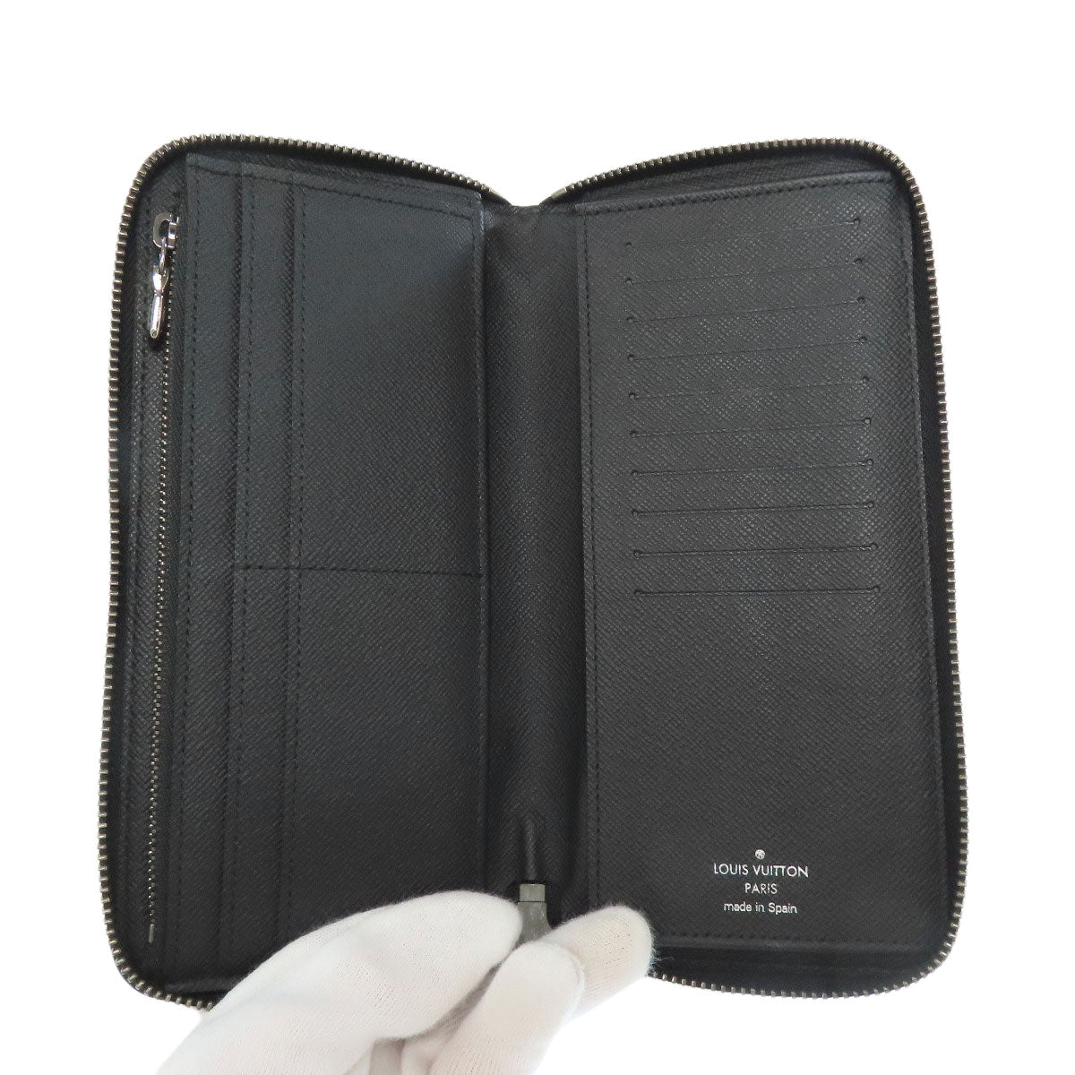 LOUIS VUITTON Long Wallet Purse M62295 Monogram Eclipse black Zippy wallet Vertical mens