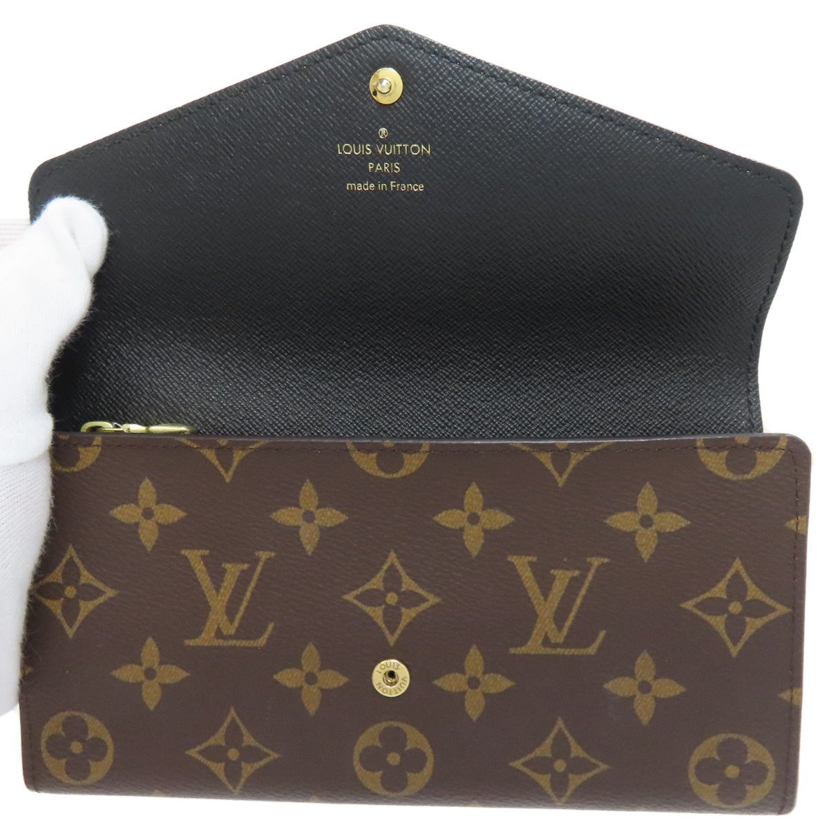 LOUIS VUITTON Long Wallet Purse M80726 Monogram reverse Brown Portefeuille Sara Women