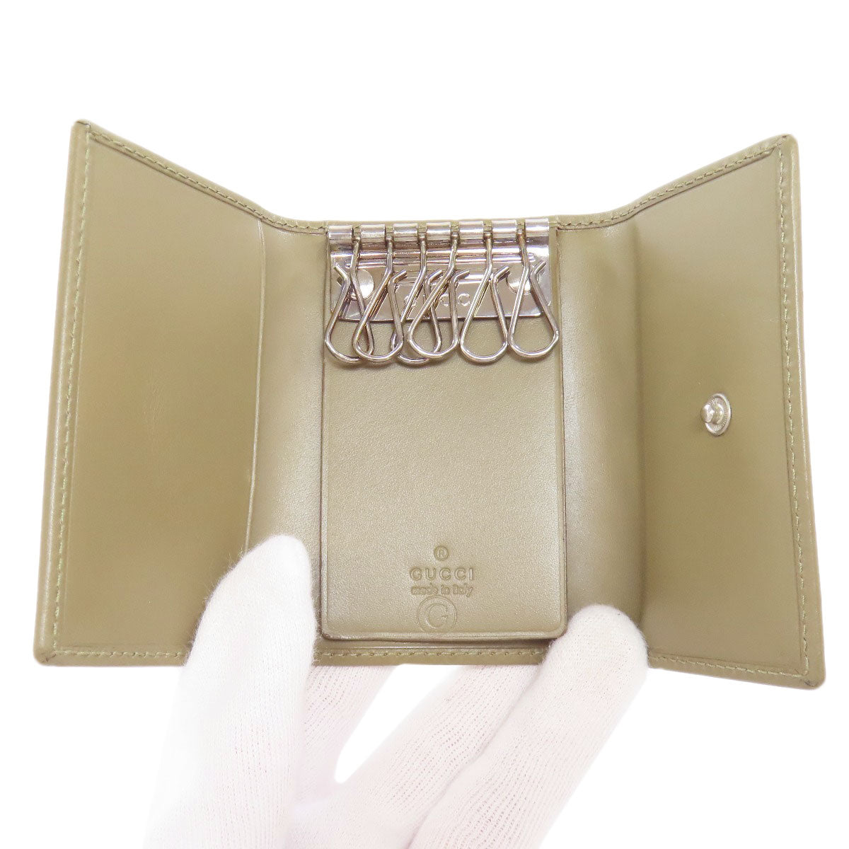 GUCCI Key case Key holder 033 2031 3600 leather Brown Outlet logo