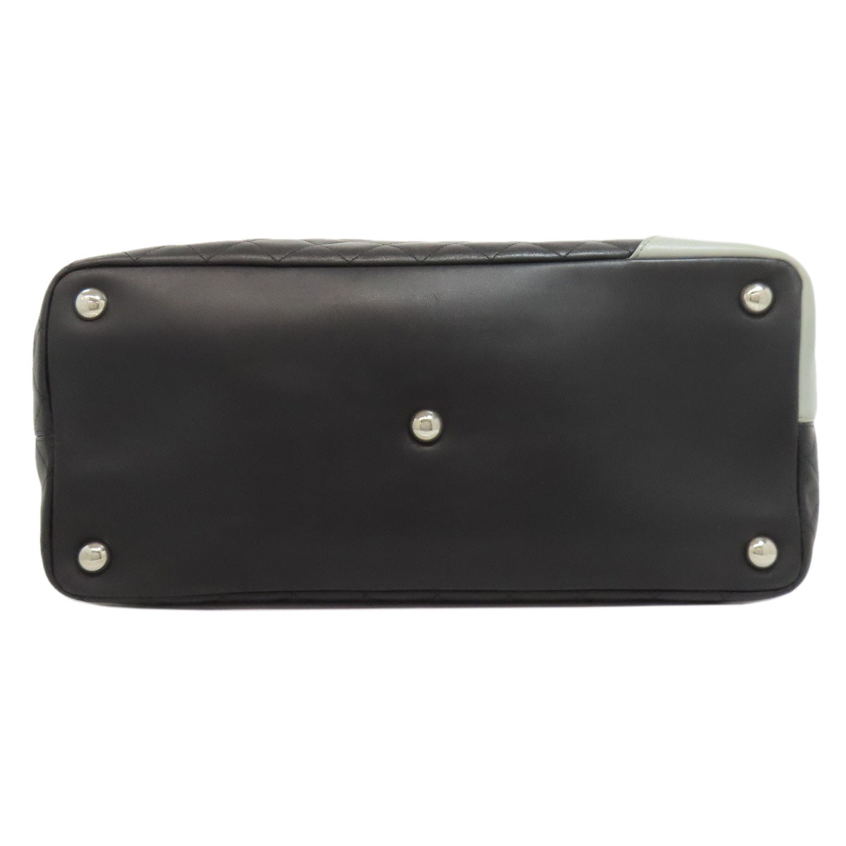 CHANEL Tote Bag lambskin black Cambon Line Tote Silver Metal