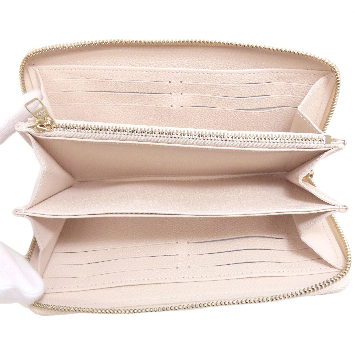 LOUIS VUITTON Long Wallet Purse M25594 Ann Platt white Zippy wallet