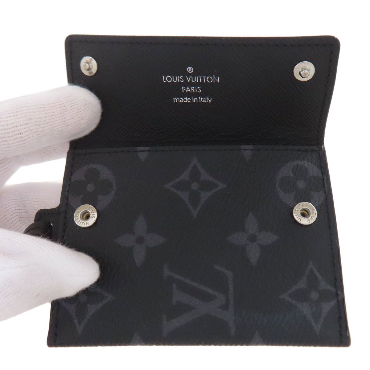 LOUIS VUITTON Card Case M83155 Monogram Eclipse black Porto Cult Onstrap