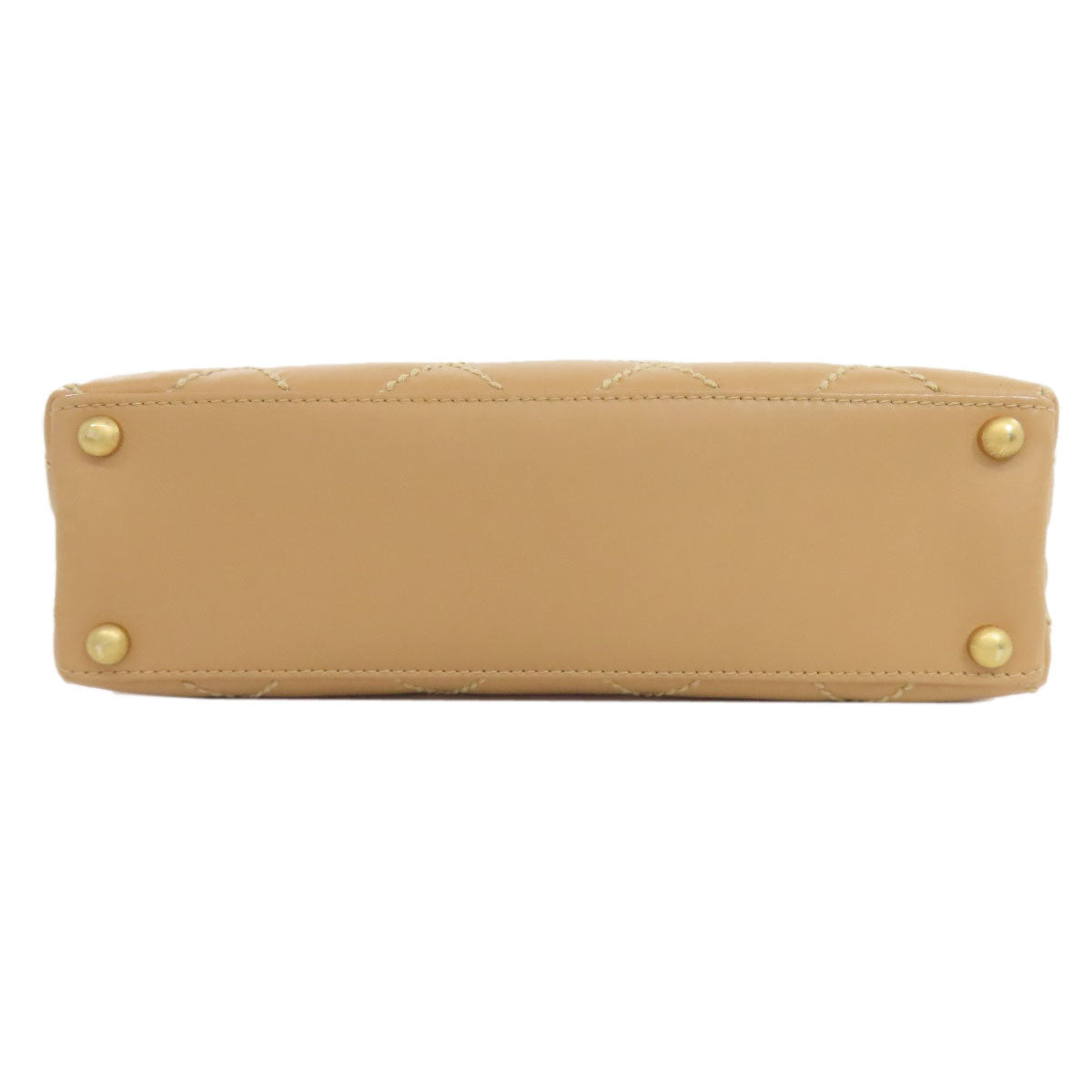 CHANEL Handbag A18126 Calfskin beige Wild Stitch Gold Metal