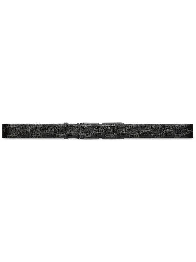 Luxury Balenciaga Trending 2026 BB Signature Monogram Canvas Leather Belt Black