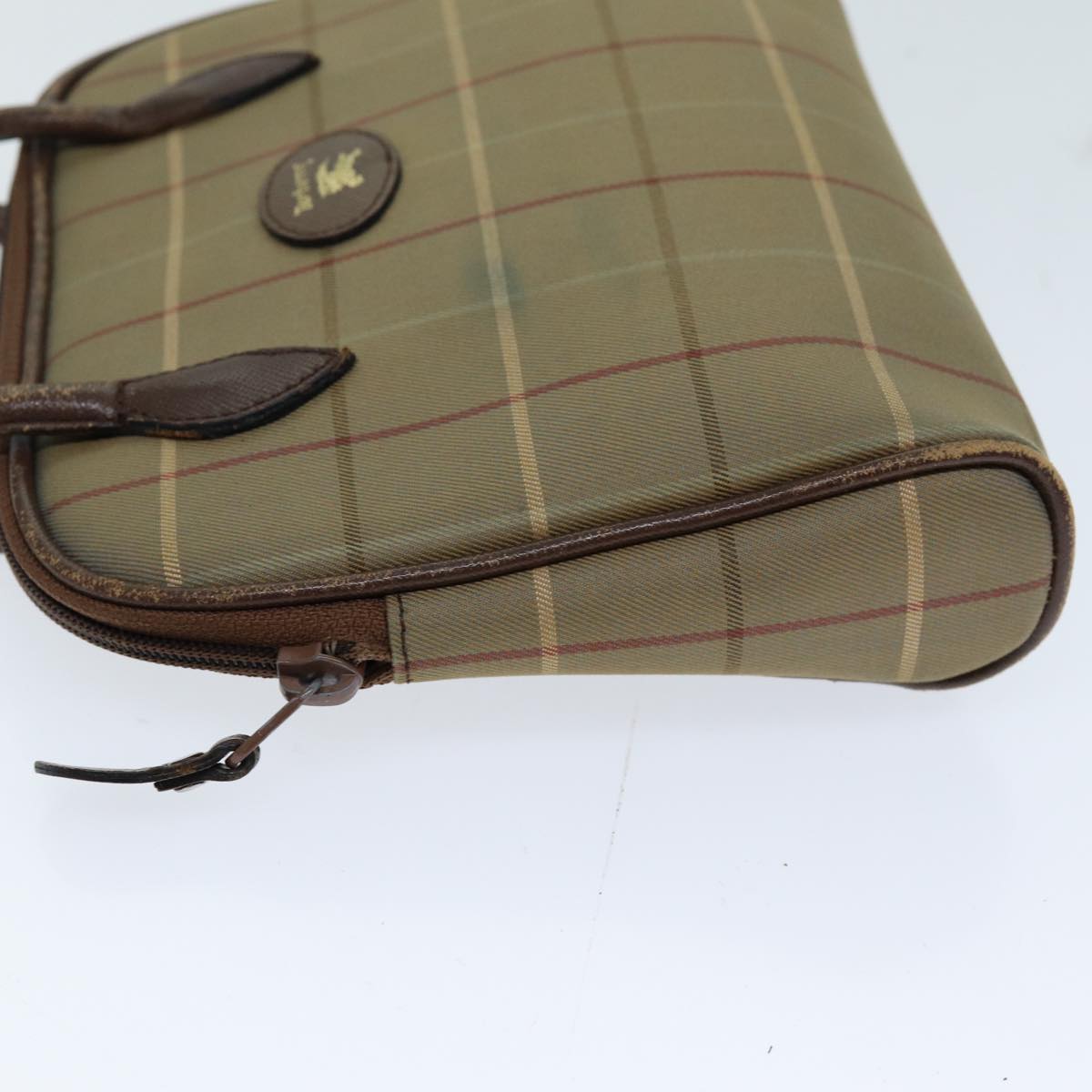 Luxury BurberrySs Nova Check Hand Bag Canvas Beige Auth 76501