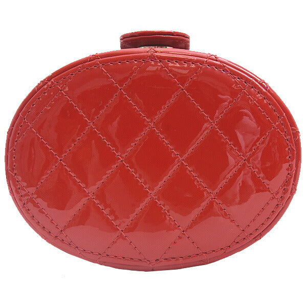 Chanel Patent Leather Matelassé Mini Chain Vanity Shoulder Bag Classic Flap