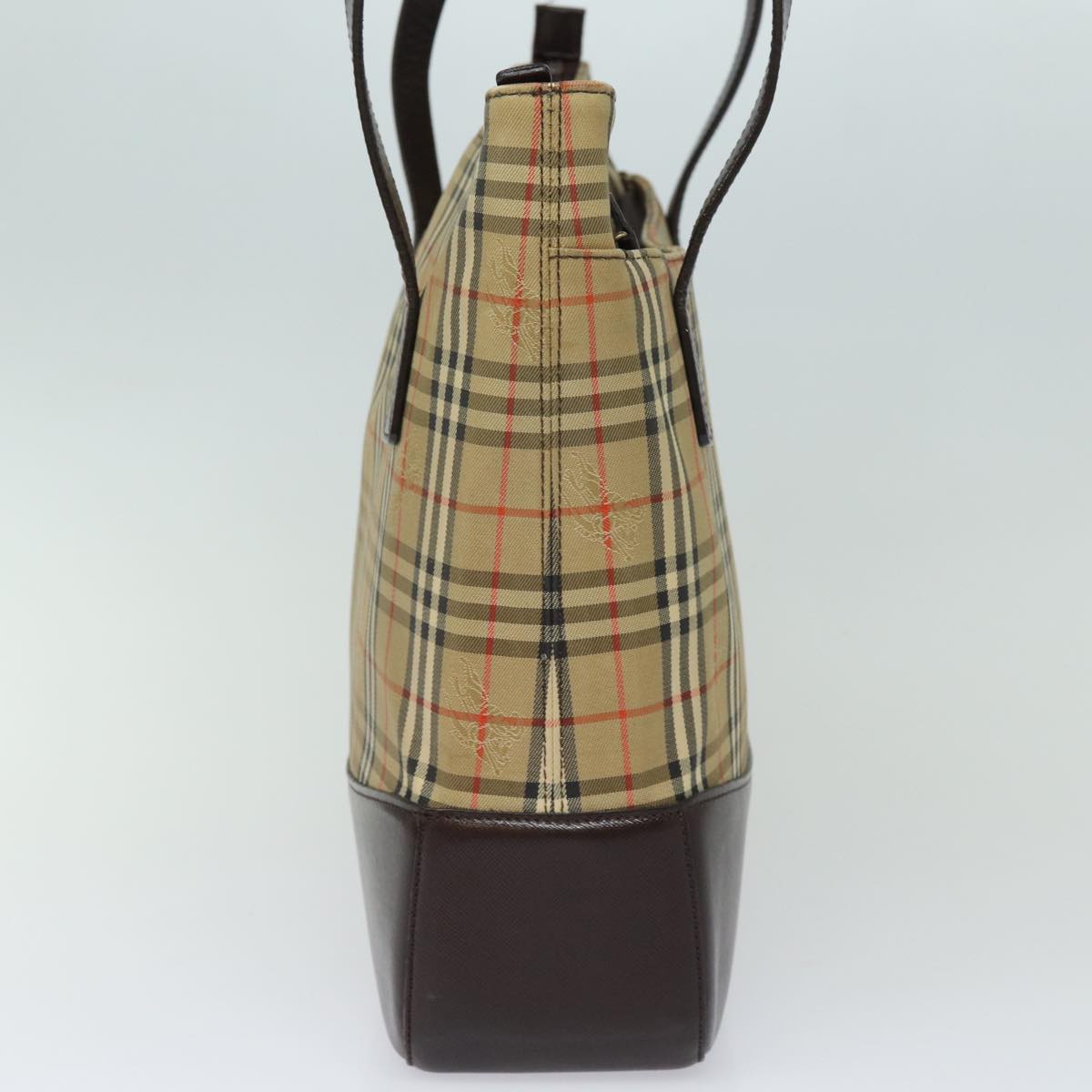 Luxury Burberry Nova Check Shoulder Bag Canvas Beige Auth 77833