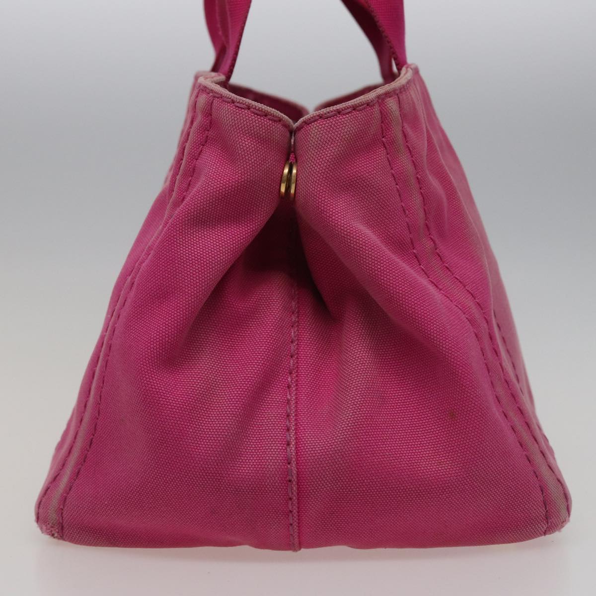 PRADA Canapa MM Hand Bag Denim Pink Auth 78268