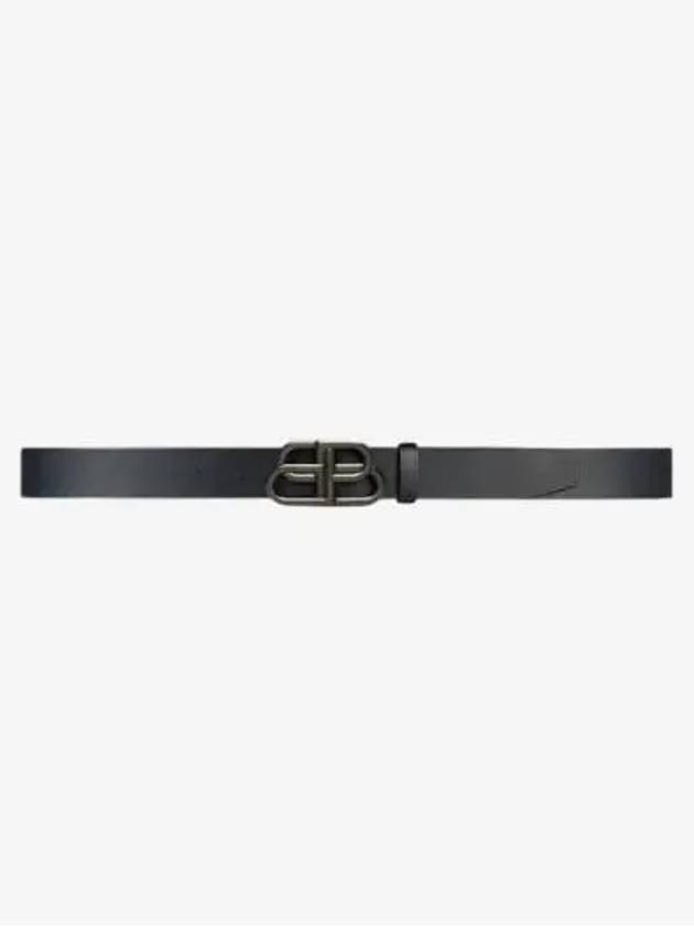 Luxury Balenciaga Trending 2026 Buckle Logo Leather Belt Black