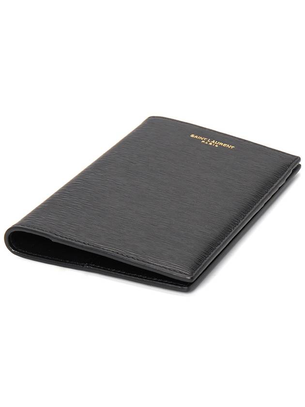 Luxury Saint Laurent Trending 2025 Logo Print Leather Card Wallet Black