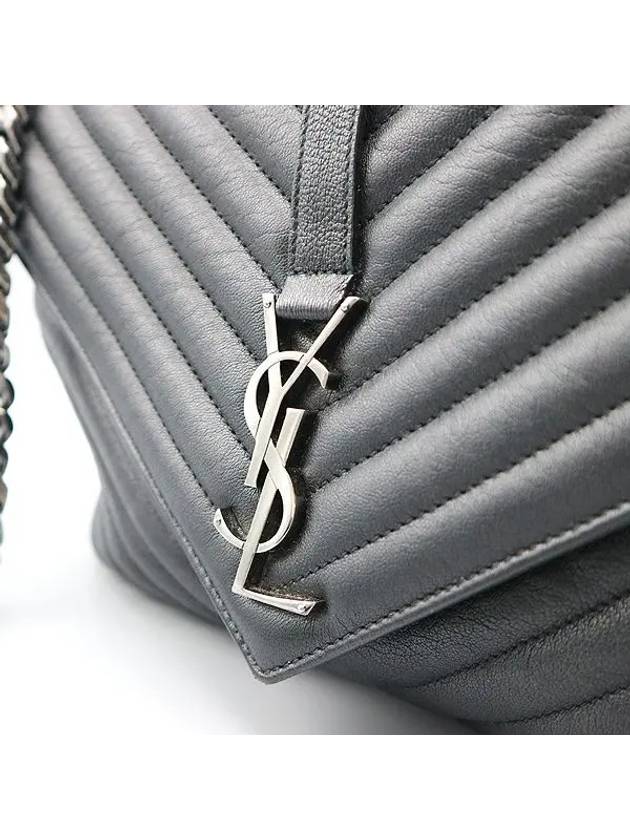 Luxury Saint Laurent Trending 2025 600278 Black leather YSL silver logo decoration COLLEGE large L size tote bag shoulder strap 2WAY