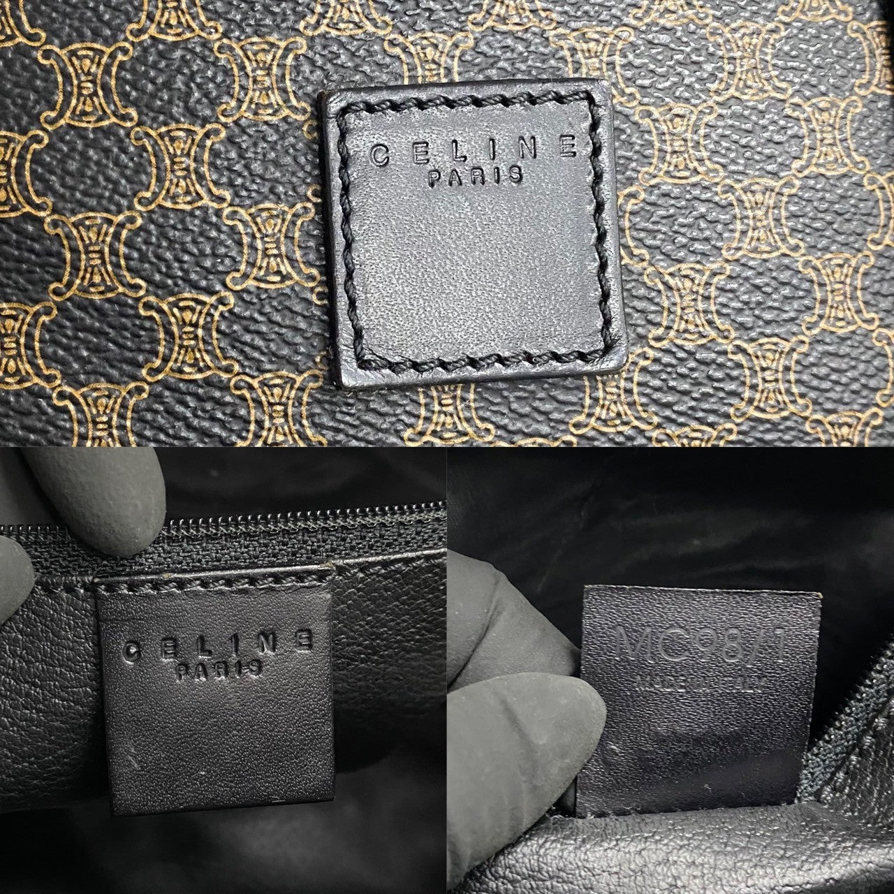 CELINE Handbag leather Brown Macadam Blason Pattern mens(Unisex)