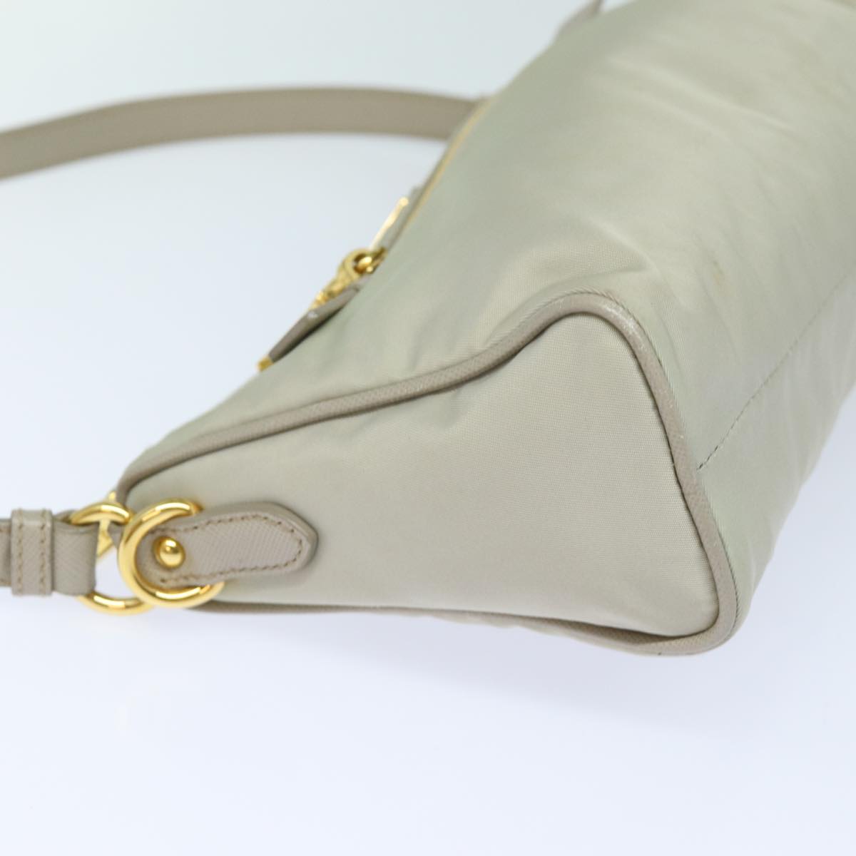 PRADA Shoulder Bag Nylon Gray Auth 79819